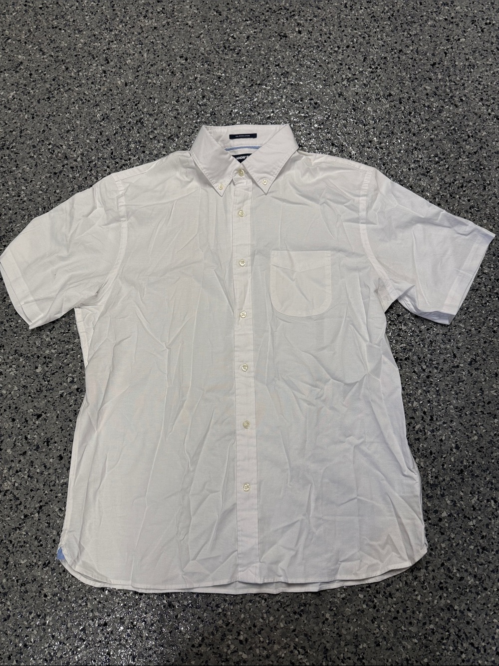 Men's Short-Sleeve Button-Down Shirt - White Large
